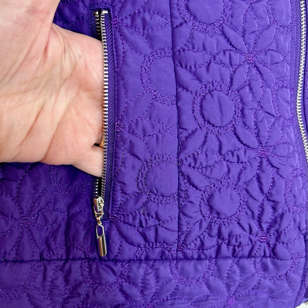 Purple Quilted Design Vest, Size Large, Christopher & Banks - Picture 4 of 8